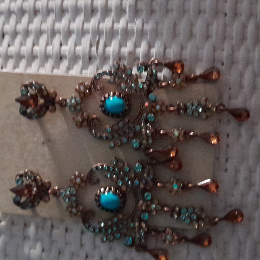 Earrings with shiny rhinestones